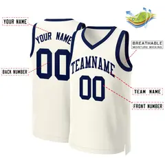 Khaki Navy Classic Basketball Jersey 2