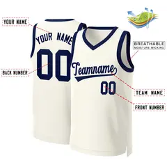 Khaki Navy Classic Basketball Jersey 2
