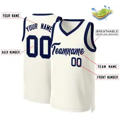 Khaki Navy Classic Basketball Jersey 2