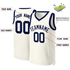 Khaki Navy Classic Basketball Jersey 2