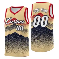 Khaki Navy Mountain Fade Gradient Fashion Basketball Jersey 1
