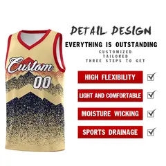 Khaki Navy Mountain Fade Gradient Fashion Basketball Jersey 2
