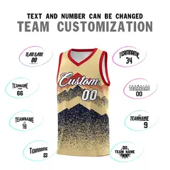 Khaki Navy Mountain Fade Gradient Fashion Basketball Jersey 4