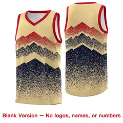 Khaki Navy Mountain Fade Gradient Fashion Basketball Jersey 6
