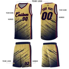 Khaki Navy Splash Basketball Uniforms for Match 5