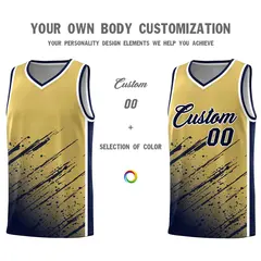 Khaki Navy Splash Basketball Uniforms for Practice 3