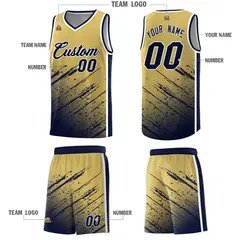 Khaki Navy Splash Basketball Uniforms for Practice 5