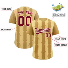 Khaki Old Gold Blade Pattern Raglan Baseball Jersey 2