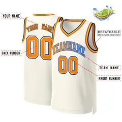 Khaki Orange-White Classic Gradient Basketball Jersey 2