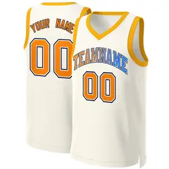 Khaki Orange-White Classic Gradient Basketball Jersey 1