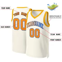 Khaki Orange-White Classic Gradient Basketball Jersey 2