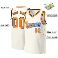 Khaki Orange-White Classic Gradient Basketball Jersey 2