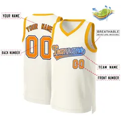 Khaki Orange-White Classic Gradient Basketball Jersey 2