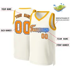 Khaki Orange-White Classic Gradient Basketball Jersey 2