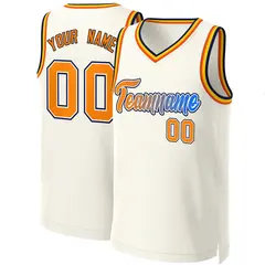 Khaki Orange-White Classic Gradient Basketball Jersey 1