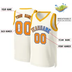 Khaki Orange-White Classic Gradient Basketball Jersey 2