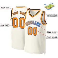 Khaki Orange-White Classic Gradient Basketball Jersey 2
