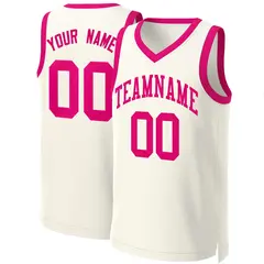 Khaki Pink Classic Team Basketball Jersey 1