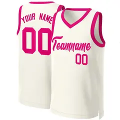 Khaki Pink Classic Team Basketball Jersey