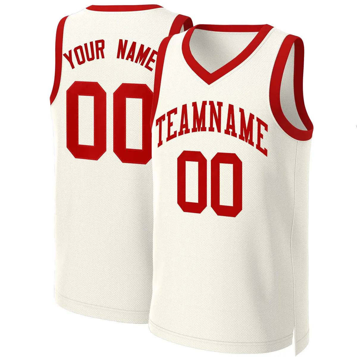 Khaki Red Classic Basketball Jersey