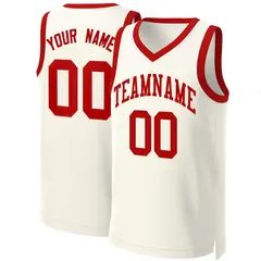 Khaki Red Classic Basketball Jersey