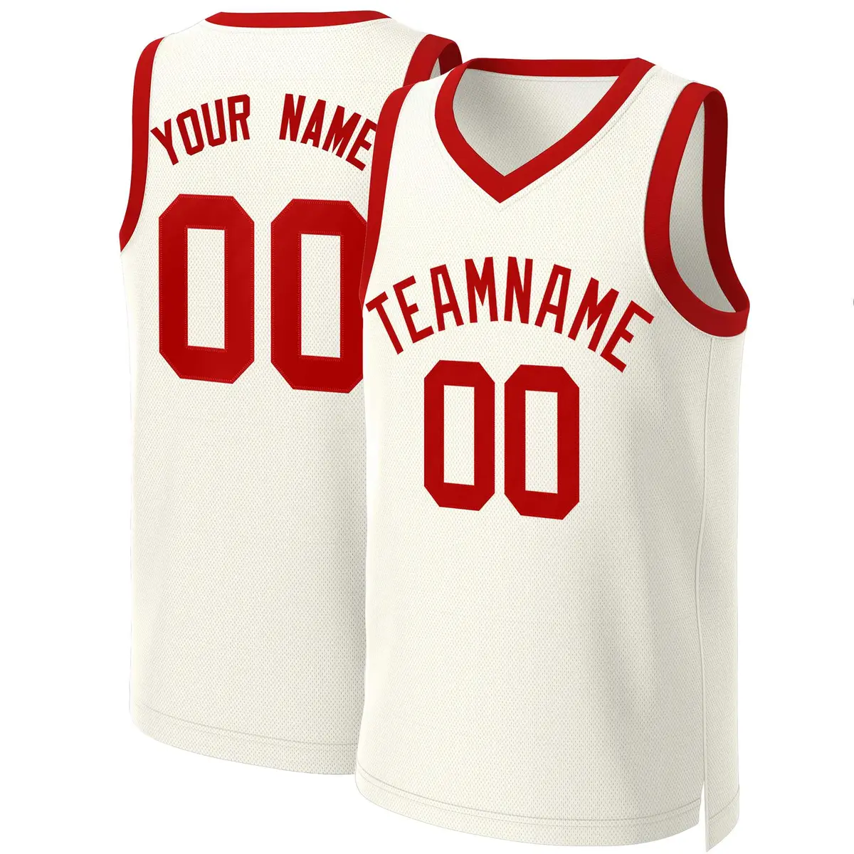 Khaki Red Classic Basketball Jersey