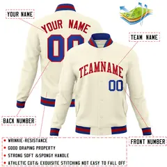 Khaki Red Classic Varsity Full-Snap Letterman Jacket 4