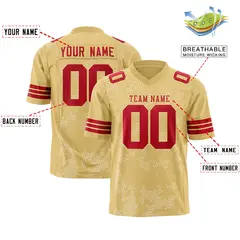 Khaki Red Graffiti Line Authentic Football Jersey 2