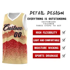 Khaki Red Mountain Fade Gradient Fashion Basketball Jersey 2