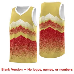 Khaki Red Mountain Fade Gradient Fashion Basketball Jersey 6