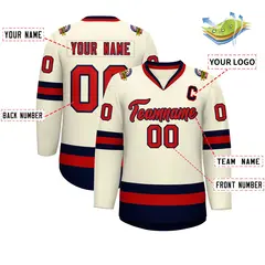 Khaki Red-Navy Classic Hockey Jersey 2