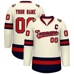 Khaki Red-Navy Classic Hockey Jersey 1
