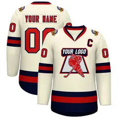 Khaki Red-Navy Classic Hockey Jersey 1