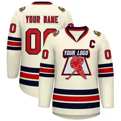 Khaki Red-Navy Classic Hockey Jersey 1