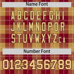Khaki Red Plaid Authentic Baseball Jersey 4