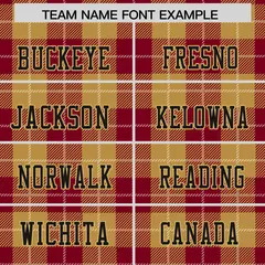 Khaki Red Plaid Pattern Authentic Football Jersey 3