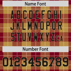 Khaki Red Plaid Pattern Authentic Football Jersey 4