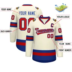 Khaki Red-Royal Classic Hockey Jersey 2