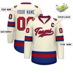 Khaki Red-Royal Classic Hockey Jersey 2