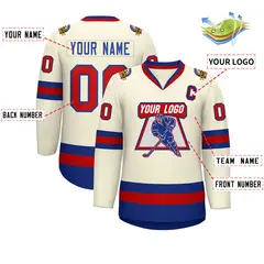 Khaki Red-Royal Classic Hockey Jersey 2