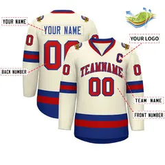 Khaki Red-Royal Classic Hockey Jersey 2