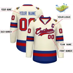 Khaki Red-Royal Classic Hockey Jersey 2