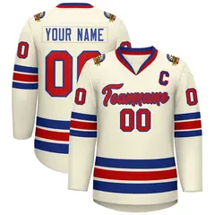 Khaki Red-Royal Classic Hockey Jersey 1