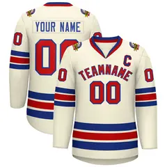 Khaki Red-Royal Classic Hockey Jersey