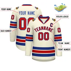 Khaki Red-Royal Classic Hockey Jersey 2