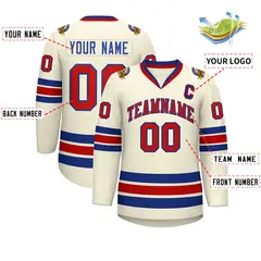 Khaki Red-Royal Classic Hockey Jersey 2