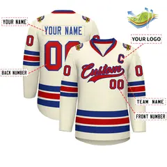 Khaki Red-Royal Classic Hockey Jersey 2
