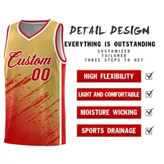 Khaki Red Splash Basketball Kit for Match Day 2