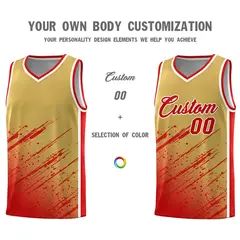 Khaki Red Splash Basketball Kit for Match Day 3