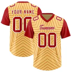 Khaki Red Star Pattern Raglan Sleeves Football Jersey 1